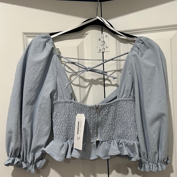 Linen bow crop top - Picture 2 of 4